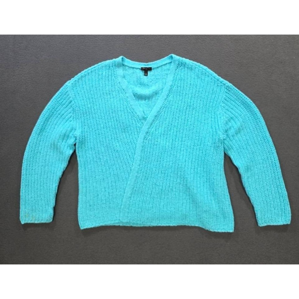 Talbots Sweater Sz 1X blue cardigan Cotton Ribbed Classic Preppy Coastal A011540
